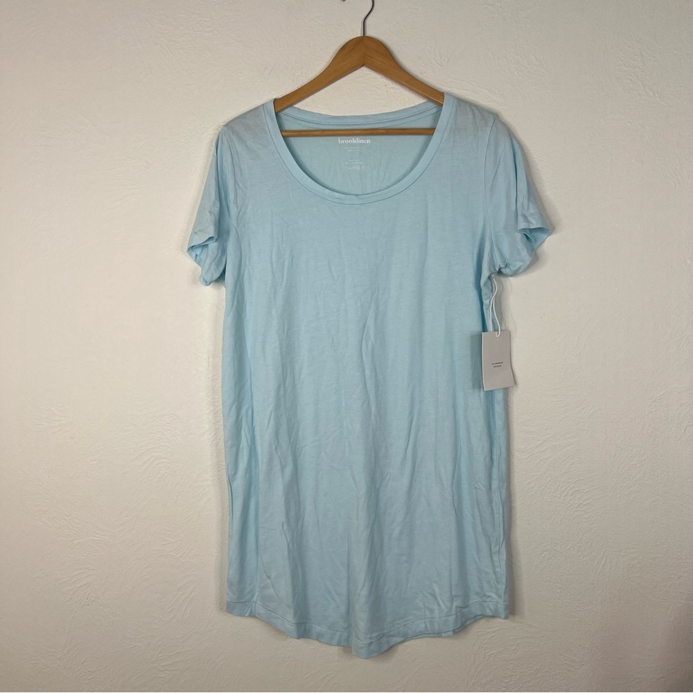 NWT Brooklinen Morningside Dress Cool Blue Cotton Modal Loungewear Size S Small